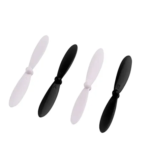 vhbw 4X Propeller kompatibel mit Carson X4, X4 SPY Drohne - 2 Paar Ersatzpropeller, Selbstsichernd Schwarz Weiß