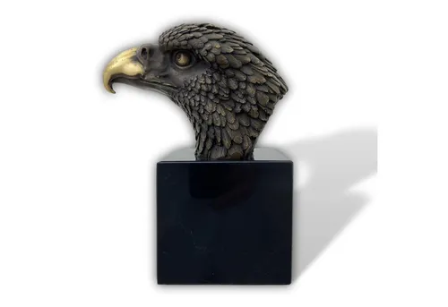 Aubaho Dekoobjekt Bronzeskulptur Adler Büste 21cm - Elegante Bronzeskulptur im Antik-Stil, ideal zur Verschönerung Ihres Wohnraums. Hochwertige Verarbeitung und detailreiche Gestaltung machen dieses Kunstwerk zum Blickfang.