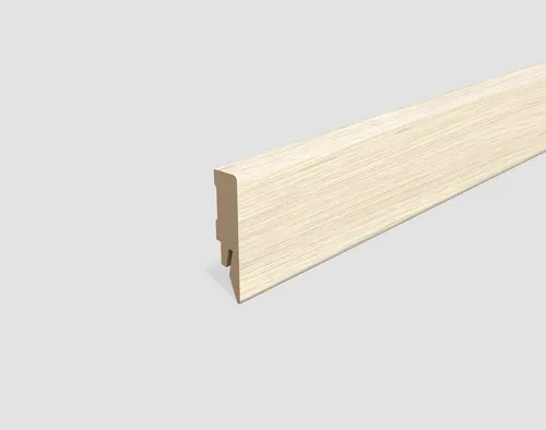 EGGER Sockelleiste Eiche weiss L628, L: 240 cm, H: 5.8 cm, 1-St., 2,40m, neues kubisches Profil, passend zu Fußboden Halifax Eiche creme