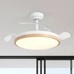 Parrot Uncle 106 Cm Deckenventilator Mit Beleuchtung, Ausfahrbare Flügel, Holzoptik, Led-licht, Dc-motor, Fernbedienung, 6 Geschwindigkeiten, Dimmbares Licht, Sommer-winter-funktion Weiß