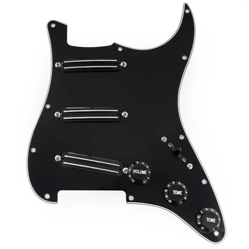 Musiclily Pro-SE ST-DPHA SSS Vorverdrahtetes Schlagbrett 3-lagig Schwarz