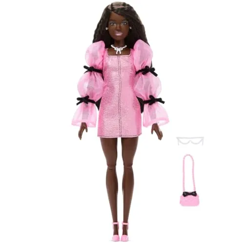 Barbie Deluxe Style-Puppe Nr. 14 im rosa Metallic-Minikleid
