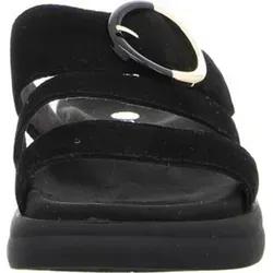 Remonte Damen Pantolette in Schwarz, Größe 40 - Pantoletten in elegantem Schwarz, aus hochwertigem Velourleder mit bequemem Klettverschluss und flachem Absatz für den perfekten Tragekomfort.