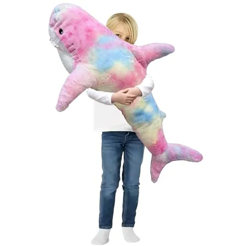 AURWEL XXL Hai Kuscheltier 100cm, Weiches Hai Spielzeug & Plüschtier, Großes Stofftier für Kinderzimmer-Deko, Einfach zu Reinigen Familie, Freunde und Tierliebhaber