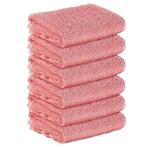 Stück Premium Frottee Gästehandtücher 30x50 cm in lachs von StickandShine in 500g/m² aus 100% Baumwolle 6