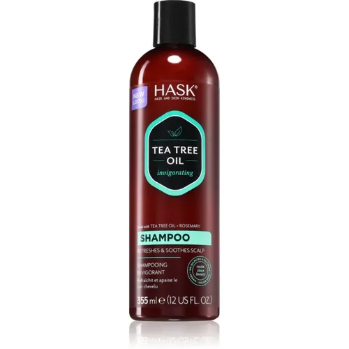 HASK Tea Tree Oil & Rosemary Shampoo 355 ml - Shampoo für trockene und juckende Kopfhaut, reinigt sanft und beruhigt, ohne Sulfate, ideal für gesundes und glänzendes Haar.