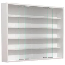VCM Glasvitrine Agisa L - Hängend mit 4 Fachböden - Glasvitrine zur Wandmontage, ideal zur Präsentation von Schmuck. Aus gehärtetem Sicherheitsglas und MDF, schützt Ihre Sammlung vor Staub und Schmutz.