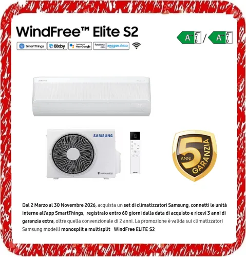 Samsung Windfree Elite S2 Air Conditioner 9000 Btu Wifi 21MILA Mikro-Löcher A