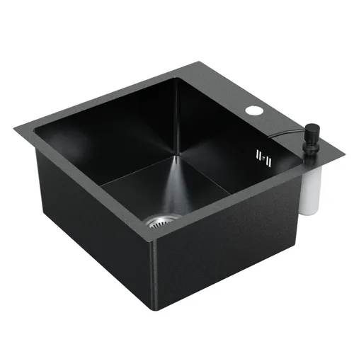 HAGO24 Einbauspüle 45x45cm Edelstahl - Edelstahl Küchenspüle mit Schallschutz, flexibel montierbar und im kompletten Set für sofortigen Einsatz - ideal für jede moderne Küche.