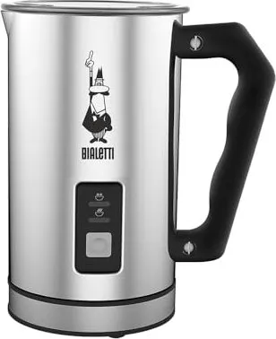 Bialetti 0004430 Montalatte Elettrico - 240 ml Milchaufschäumer aus rostfreiem Stahl, 500 W, für cremigen Milchschaum und heiße Getränke mit automatischer Abschaltung