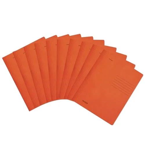 Original Falken 10er Pack Recycling-Schnellhefter gefaltet DIN A4 Intensivfarbe orange. Made in Germany Blauer Engel Hefter Papphefter Kartonschnellhefter Schulhefter Pappordner Mappe Schulordner