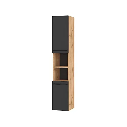 Hochschrank LUX – Gold Eiche / Anthrazit, 30 x 165 x 32 cm von Planetmöbel