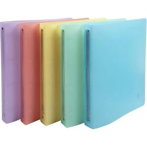 Exacompta 51970E 5er Pack Premium Ringbuch - Padfolio-Ringbuchmappen mit 4 Ringen, aus transluzentem Polypropylen, ideal für Büro und Schule. Hohe Füllhöhe von 30 mm für bis zu 275 Blatt, farblich sortiert für eine ansprechende Aufbewahrung.