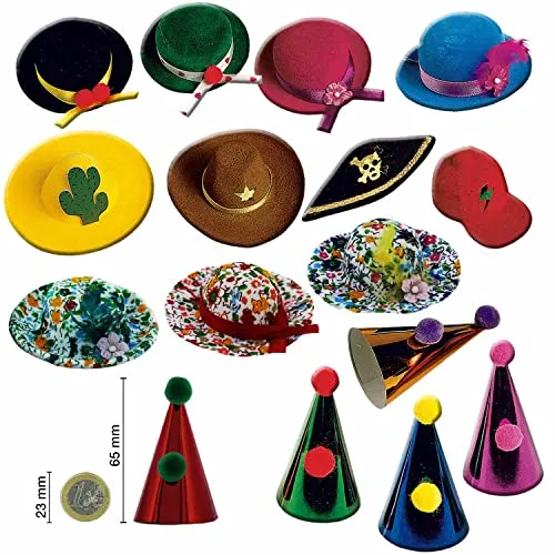 Günthart 100 Hütchen Party, Fasnacht, Karneval, Fasching, Halloween für KLEINGEBÄCK - bitte Größe beachten 65 mm Höhe, 1er Pack (100 Stück)