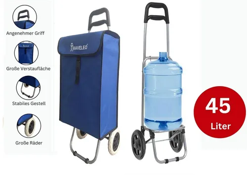 Rungassi Einkaufstrolley XL Einkaufstrolley 45L Trolley Einkaufswagen Shopping Aluminium