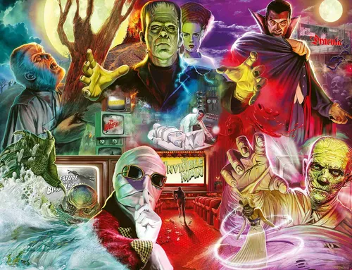 Ravensburger 2000 Teile Puzzle - Universal Monsters - Hochwertiges 2000 Teile Puzzle von Ravensburger mit ikonischen Universal Monsters, ideal für Puzzle-Liebhaber und Sammler.