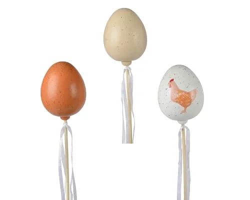 Osterei Blumenstecker 12x76cm groß 1 Stück Sortiert