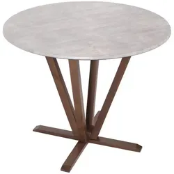 Bistrotisch MCW-M56 - Massiv-Holz Tisch Ø92cm mit Beton-Optik - Couchtisch mit moderner Beton-Optik und langlebiger HPL Laminat-Oberfläche, ideal für stilvolle Wohnräume.