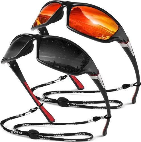 Polarisierte Sport Sonnenbrille Herren UV400 Cat 3 CE - Erleben Sie maximale Sicht ohne Blendung mit der polarisierenden Sport Sonnenbrille für Herren. Ideal für Outdoor-Aktivitäten, bietet sie 100% UV400-Schutz und ist unzerbrechlich sowie langlebig. Perfekt für Angeln, Fahren und Radfahren!