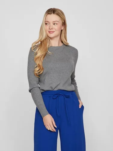Vila Rundhalspullover VICOMFY O-NECK L/S KNIT TOP/SU - NOOS - Strickpullover aus elastischem Rippstrickstoff für hohen Tragekomfort, vielseitig kombinierbar für jeden Anlass.