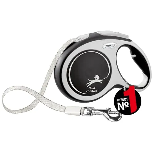 Flexi New Comfort L Tape Leash 8m - Ergonomische Rollleine für Hunde bis 50kg, intuitives Bremssystem für optimale Kontrolle und Bewegungsfreiheit