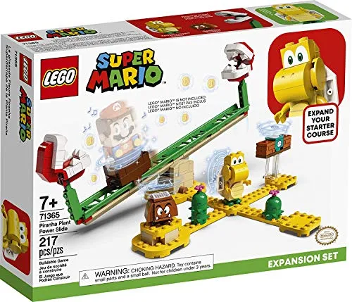 LEGO Super Mario Piranha Plant Power Slide Expansion Set 71365; Building Kit for Kids to Combine with The Super Mario Adventures with Mario Starter Course (71360) Playset, New 2020 (217 Pieces)
