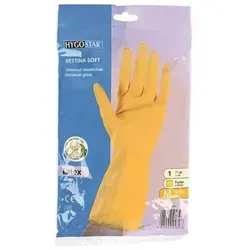 10x Hygonorm 25857 Haushaltshandschuhe Bettina Soft gelb Gr. 8/M Latex beflockt
