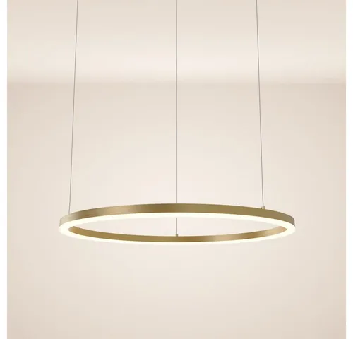 s.luce LED-Hängeleuchte Ring, Gold, Metall, 80 cm - Moderne LED-Hängeleuchte mit minimalistischem Design und individueller Aufhängung. Genießen Sie eine gleichmäßige Lichtverteilung und eine hohe Farbwiedergabe für stilvolle Akzente in Ihrem Raum.