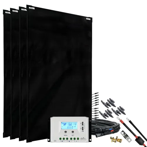 600W Solaranlage basicPremium-XL - 12V/24V Solar-Inselanlage mit 620 Watt Nennleistung, ideal für Garten und Ferienhaus, liefert bis zu 2400Wh Tagesertrag von März bis Oktober.