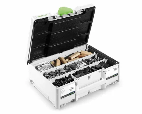 Festool DOMINO Verbinder Sortiment SV SYS D 14 für Dübelfräse XL DF 700 - Fräsen: Innovatives Verbindersystem für präzise und stabile Holzverbindungen ab 30 mm Materialstärke, inklusive SYSTAINER für optimale Organisation.