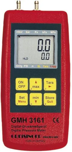 Greisinger GMH 3161-07 Luftdruckmessgerät - Handliches Druckmessgerät für Luft und nicht aggressive Gase. Messbereich von -10 bis +350 mbar, ideal für präzise Über- und Unterdruckmessungen.