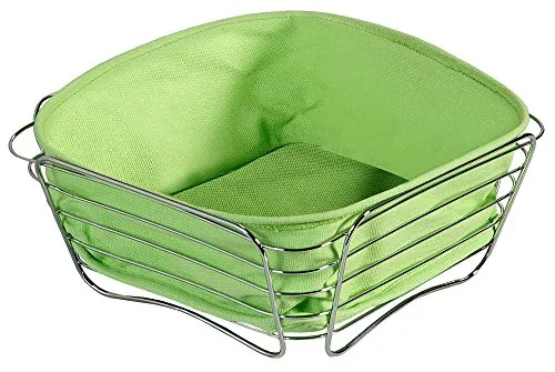 KESPER 90880 Brot- und Obstkorb aus Metall mit Textilfutter/Brötchenkorb/Brotkorb/Tischkorb