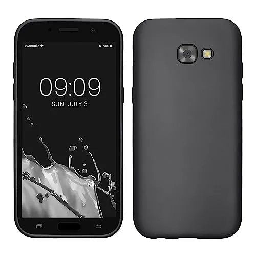 kwmobile Handyhülle für Samsung Galaxy A5 (2017) Hülle - Silikon Case metallisch schimmernd - Schutzhülle Cover - Metallic Grau