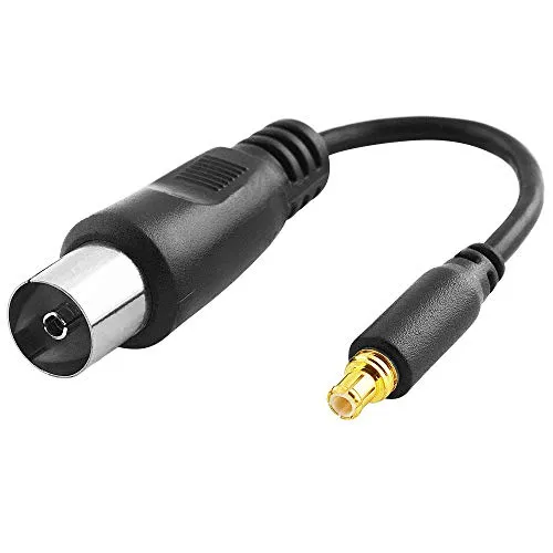 BestPlug 10cm Antennen DVB-T Kabel/Koax Buchse Kupplung weiblich auf MCX Stecker männlich/Schwarz