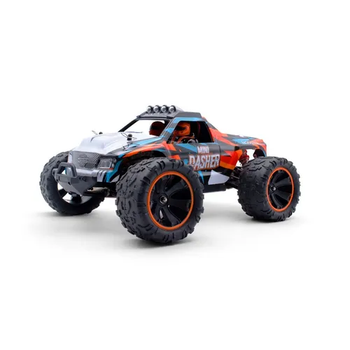 Modster Mini Dasher Monster Truck 1/14 RTR - Schnelligkeit & Tuning - Modellbausatz für den ultimativen RC-Spaß! Mit 60 km/h und hochwertigen Tuningteilen ist der 4WD Mini Dasher perfekt für Einsteiger und Profis. Ideal für Onroad und Offroad!