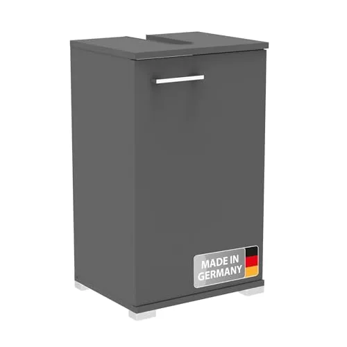 Fackelmann Easy Waschbeckenunterschrank in Anthrazit – 40cm Breite, Flexibler Türanschlag, Modernes Design und praktischer Stauraum, inkl- Füße – Made in Germany