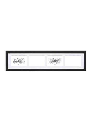 Bilderrahmen - Vielseitiger Multivenrahmen - Wand- & Tischbilderrahmen in Naturholz und Schwarz mit Passepartout, ideal für stilvolle Fotocollagen. Robustes MDF-Holz und Echtglas sorgen für Langlebigkeit und Eleganz.