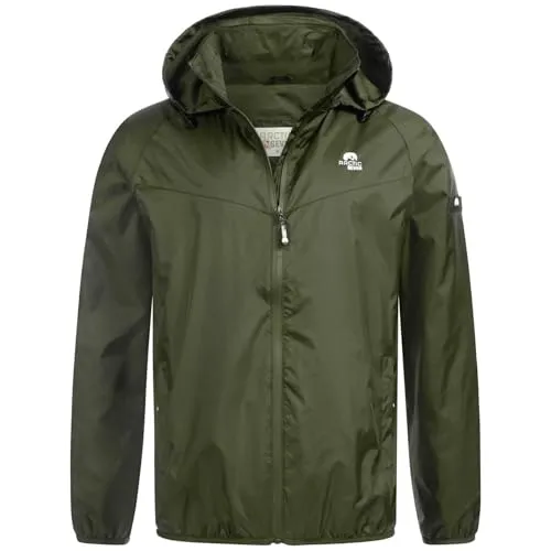 Arctic Seven Herren Regenjacke (S-3XL) - Leicht, Atmungsaktiv, Wasserabweisend, Winddicht, Outdoor Regen Jacke Männer - AS-412 Olive XXX-Large