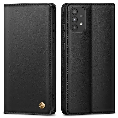 AIMOYU Handyhülle für Samsung Galaxy A53 5G Hülle,Premium Lederhülle Schutzhülle Tasche für Samsung A53 Hülle Wallet Kartenfach Standfunktion Flip Case für Galaxy A53 Klappbar,Schwarz