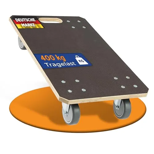 Rollbrett24® Light – Transportroller 49x30,5cm mit 400kg Traglast - Der Rollbrett24 Light Transportroller ist ideal für Werkstätten und Umzüge. Mit 400 kg Traglast, rutschhemmender Siebdruckplatte und 360° kugelgelagerten Rollen erleichtert er schwere Transporte und sorgt für sichere Manövrierbarkeit.