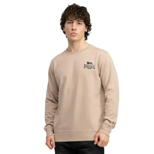 Lonsdale Mens LYMPSTONE Sweatshirt, Sand/Black/Anthracite, 3XL - Stylisches Sweatshirt für Herren mit figurbetonter Slim Fit Passform, aus hochwertigem Mischgewebe gefertigt und ideal für lässige Outfits.