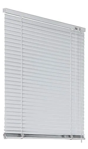 Deco4Me Alu Jalousie mit Bohren für Wand- & Deckenmontage (Weiß, 60 x 130 cm) - Fenster Rollo mit Aluminium-Lamellen 25 mm breit - Venetian Blinds, Jalousetten, Lamellenjalousie, Lamellenrollo