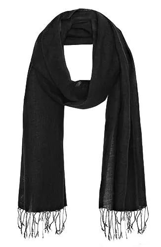Bovari Leinen Schal in schwarz von Bovari