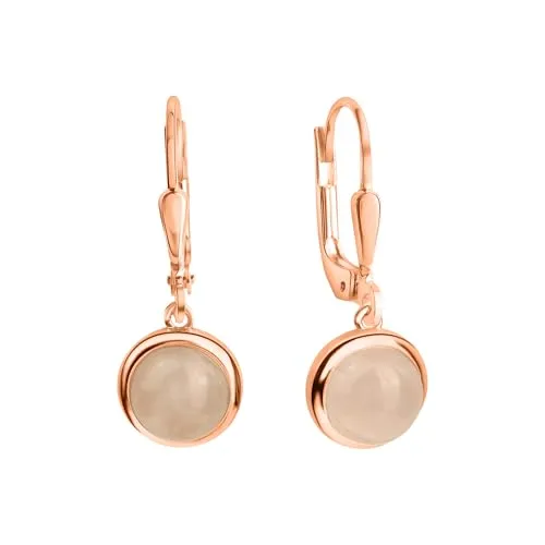 Zeeme Gemstones Damen Ohrringe aus 925/- Sterling Silber - Elegante Ohrringe mit rotem Rosenquarz, ideal für besondere Anlässe. Hochwertige Verarbeitung und angenehmer Tragekomfort, inklusive Etui zur sicheren Aufbewahrung.