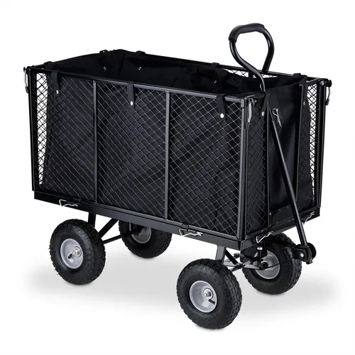 Handwagen Bollerwagen klappbar 500 kg - ideal für Garten und Transport - Bollerwagen für bis zu 500 kg, klappbar und robust aus Stahl, perfekt für Gartenarbeit und Transporte.