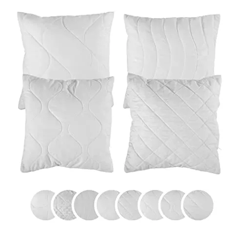 Bodyprotect Sofakissen 40 x 40 cm 4er Set, Inlet, Zierkissen, Kissenfüllung Roulette, Made in EU, waschbar 90 Grad Kochfest, weiß