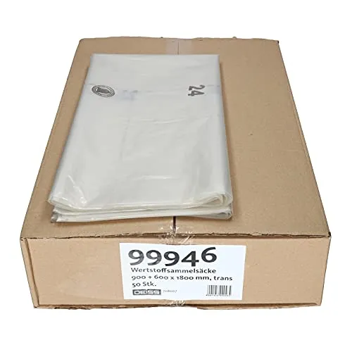 Deiss Wertstoffsammelsäcke Werstoffsack große Müllbeutel Müllsäcke 900x600x1800-10 Stück