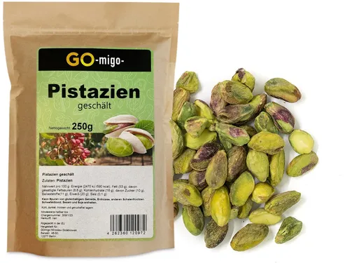 0,25kg Pistazien ungesalzen geschält ohne Schale Top & Frisch naturbelassen