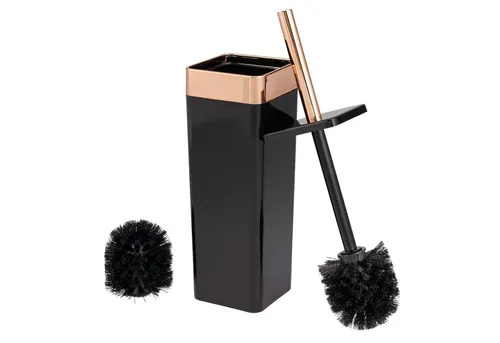 bremermann WC-Reinigungsbürste WC-Garnitur SAVONA, WC-Bürstenhalter, eckig, schwarz-rosegold