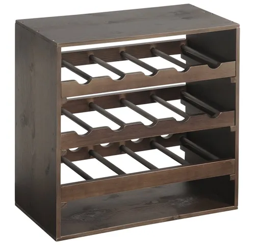 KESPER® Weinregal für 15 Flaschen - Weinregal aus FSC®-zertifiziertem Kiefernholz, bietet Platz für 15 Flaschen und ist ideal für Weinliebhaber, die Ordnung und Stil schätzen.
